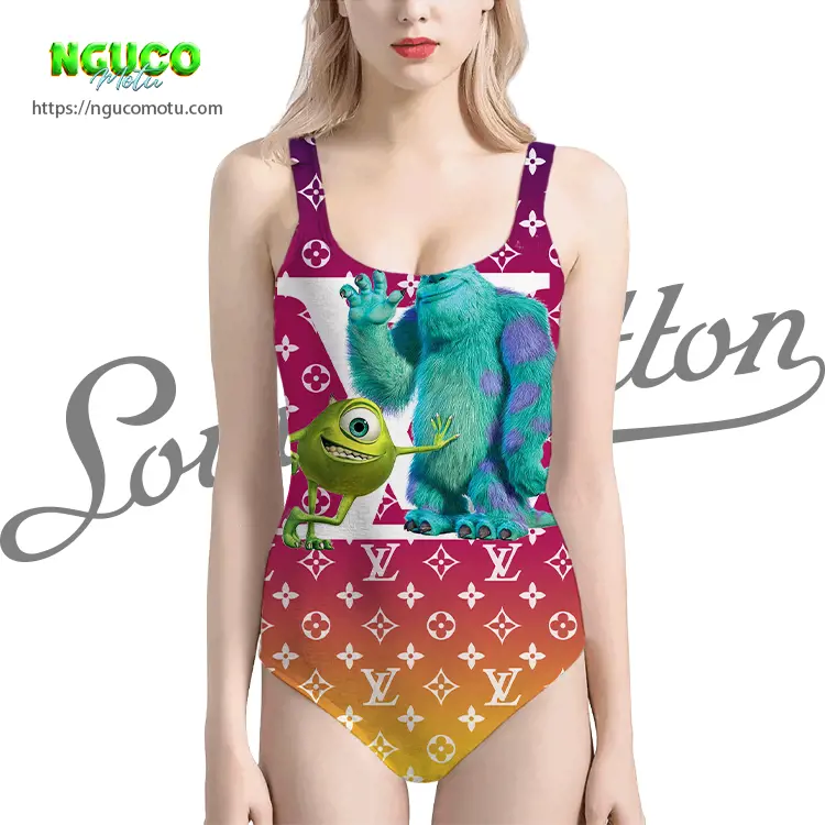 Lv feat monsters university movie say hi swimsuit louis vuitton gift uninque for women